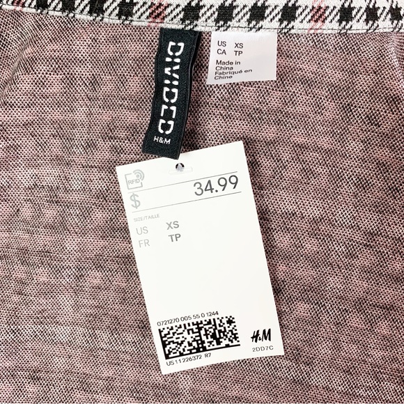 NWT H&M Houndstooth Check Blazer XS - Picture 4 of 5